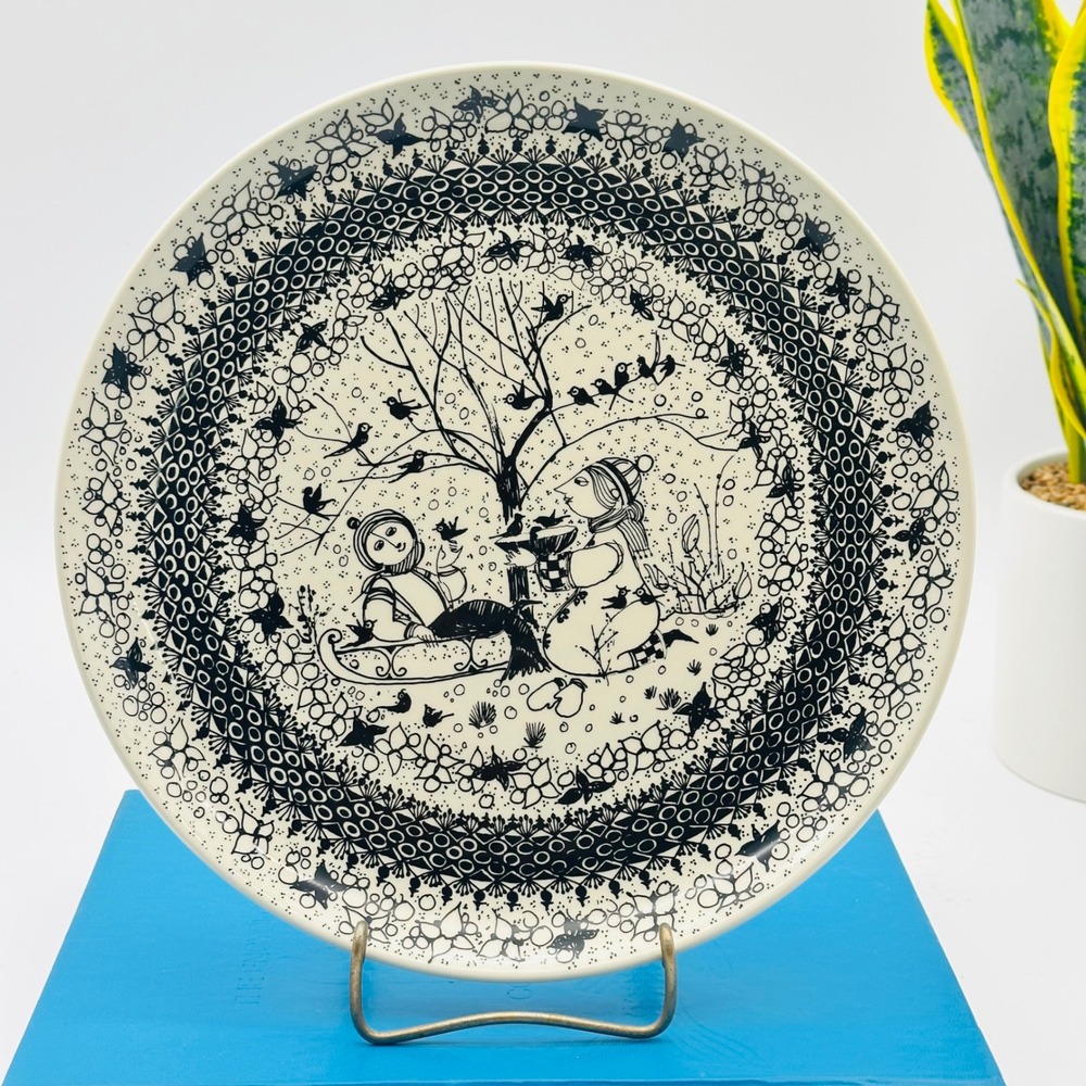 Vintage Bjorn Wiinblad Nymolle Winter The Seasons Wall Plate Denmark 10.5"